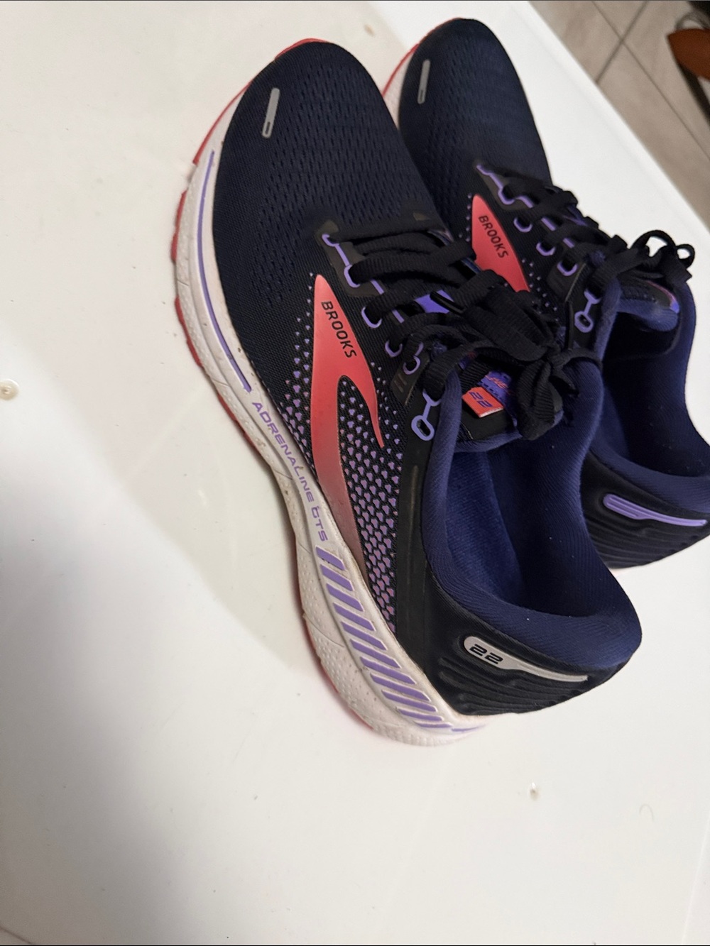 Brooks Women’s Navy and Pink Adrenaline GTS Running Shoes